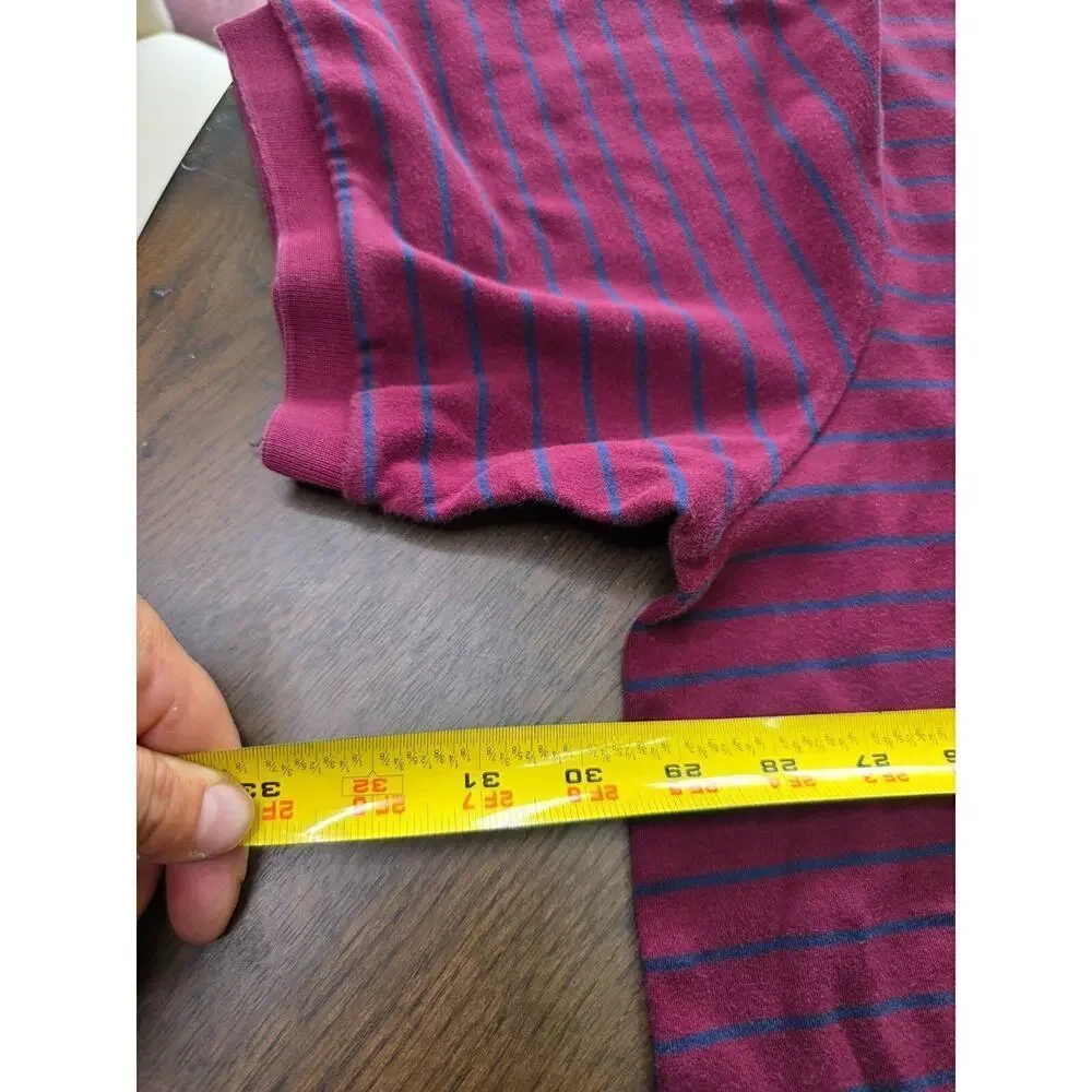 Polo Ralph Lauren 4XB‎ Big Grand Burgundy & Blue Striped Short Sleeve Polo Shirt